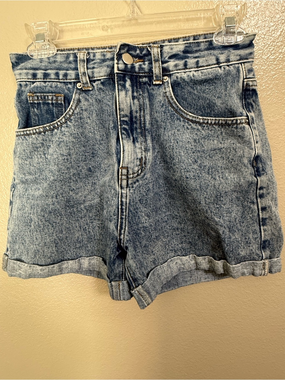 High-Waisted Light Blue Denim Shorts